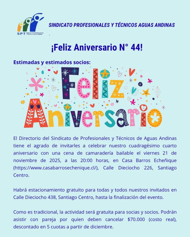 Instagram post from sindicatoptaguasandinas. This post is in position 2.