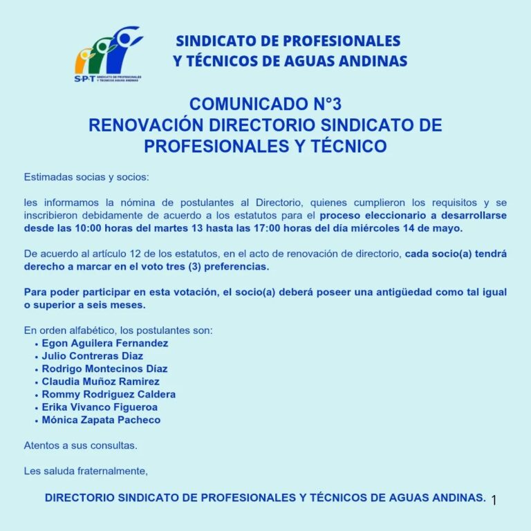 Instagram post from sindicatoptaguasandinas. This post is in position 7.
