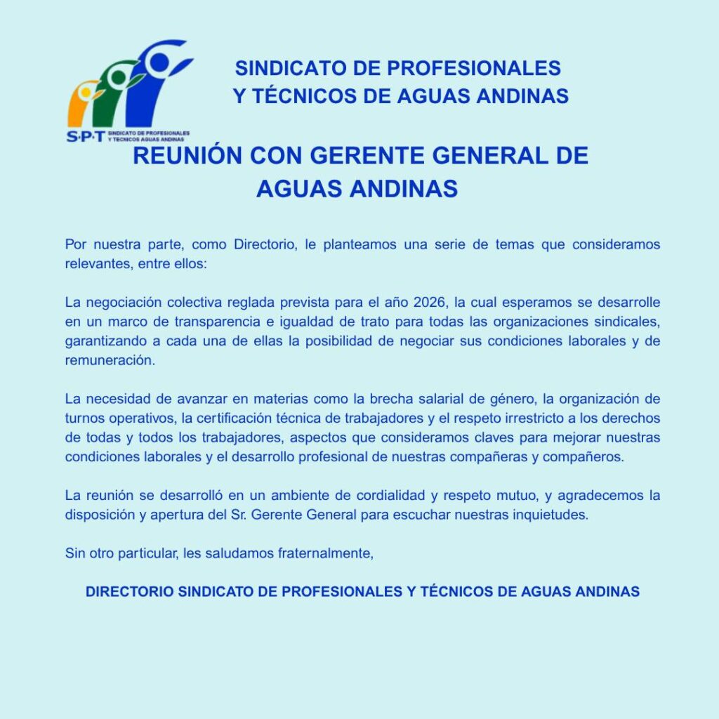 Instagram post from sindicatoptaguasandinas. This post is in position 1.